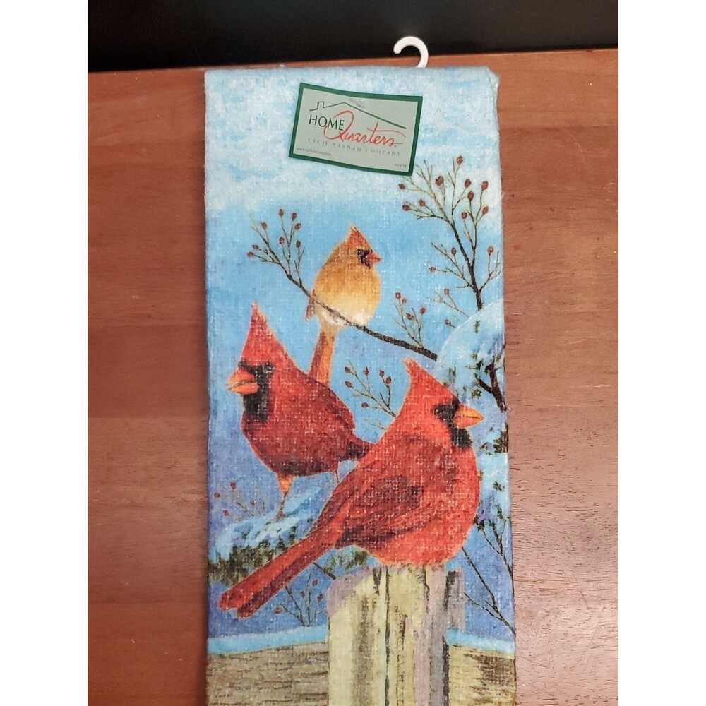 Winter Cardinal Decorative Kitchen Hand Towel by Home Quarters